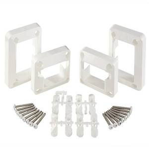 lot 993 image: Fiberon 2-Pair White Sentry Rail Bracket BKT SEN 4 PK WH - NEW