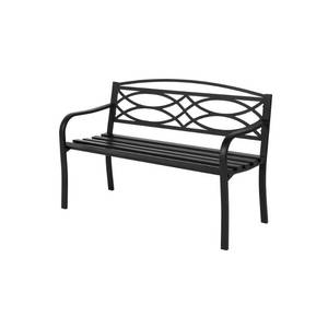 lot 260 image: Hampton Bay Aubrey Black Metal Outdoor Bench S-PB176PCO