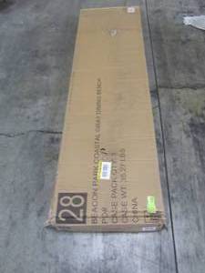 lot 261 image: Hampton Bay Beacon Park Gray Steel Outdoor Dining Bench FTS61189G
