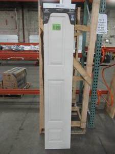 lot 616 image: Jeld-wen 30 x 78 12 Bi-fold Door, Hollow Core, 6-Panel, Nickel Hinges - Some Scratches.