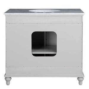 lot 521 image: Home Decorators Collection Charleston 37 in. W x 22 in. D Bath Vanity in Grey with Natural Marble Vanity Top in White 8254400270
