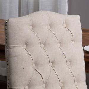 lot 700 image: Noble House Wembley Beige Fabric and Weathered Hardwood Dining Chairs (Set of 2) 657