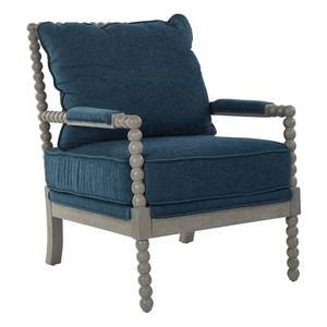 lot 706 image: Osp Home Furnishings Abbot Azure Fabric Chair with Brushed Grey Base ABB-BY4