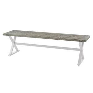 lot 423 image: Hampton Bay Beacon Park Gray Steel Outdoor Dining Bench, FTS61189G.