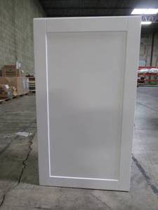 lot 410 image: Hampton Bay Shaker Assembled 24x42x12 in. Wall Kitchen Cabinet in White, KW2442-SSW