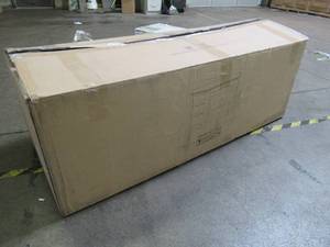 lot 429 image: Cambridge Stratford 56 in. Electric Corner Fireplace Cabinet in White., CAM5630-1WHTLG2. - MISSING 23 FIREPLACE INSERT