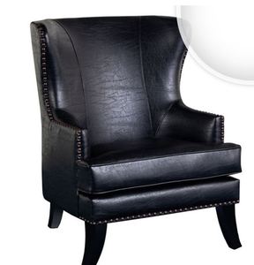 lot 723 image: Porter Designs Grant Black Leather Accent Chair ACL560