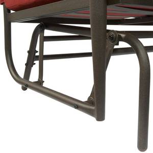 lot 744 image: Hampton Bay Oak Cliff Brown Steel Outdoor Patio Glider with CushionGuard Putty Tan Cushions H121-01202400
