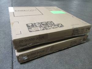 lot 442 image: HomeStyles Pair of Grey Seat Cushions - Approximately 19 x 19 With Tie Backs.