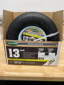 lot 15 image: FARM & RANCH 13 in. Pneumatic Wheelbarrow Tire (2-Pack)