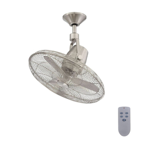 lot 50 image: HOME DECORATORS COLLECTION Bentley III 22 in. IndoorOutdoor Brushed Nickel Oscillating Ceiling Fan with Remote Control