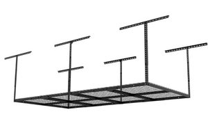 lot 54 image: FLEXIMOUNTS 4 ft. x 8 ft. Heavy Duty Overhead Garage Adjustable Ceiling Storage Rack in Black