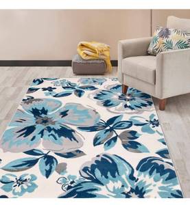 lot 65 image: WORLD RUG GALLERY Modern Floral Design Turquoise Area Rug