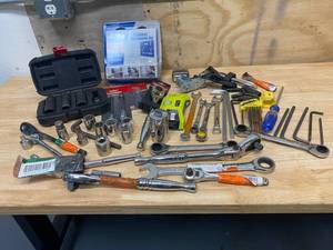 lot 66 image: Various Tools.  Sockets, wrenches etc.