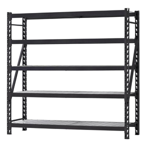 lot 70 image: HJSKY 90 in. W x 90 in. H x 24 in. D 5-Shelf Welded Steel Garage Storage Shelving Unit with Wire Deck in Black