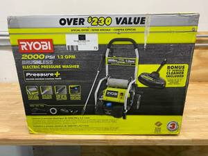 lot 73 image: RYOBI 2,000 PSI 1.2 GPM Cold Water Electric Pressure Washer with 12 in Surface Cleaner