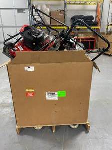 lot 75 image: PALLET OF YARD MACHINES LAWN MOWERS