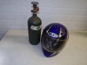 lot 92 image: Compressed Gas tank and helmet