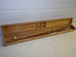 lot 3 image: Vintage Fly Rod with Wood Case and flies