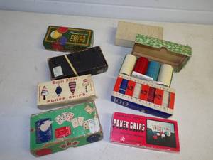 lot 36 image: 8 Boxed of Vintage Poker Chips