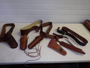 lot 137 image: Pistol Holsters with belts