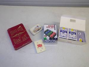 lot 150 image: Poker Chips and playing cards