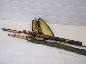lot 277 image: 3 Vintage Fishing Rods with Cases