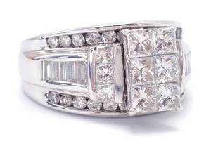 lot 16 image: Stunning 2.5 Carat Diamond Estate Ring in Heavy 14k White Gold $5750