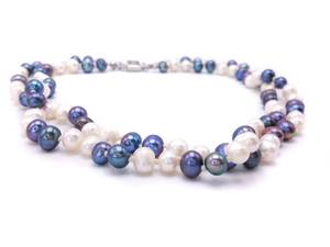lot 53 image: Beautiful Two Strand White and Tahitian Pearl Estate Necklace