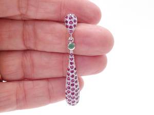 lot 55 image: Wow Natural Ruby and Emerald Drop Earrings $2100