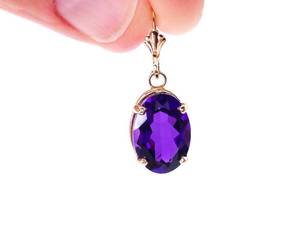 lot 56 image: Deep, Rich Purple Amethyst Drop Estate Earrings in 14k Yellow Gold $1275