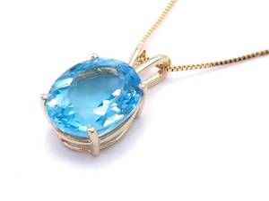 lot 63 image: Visually Stunning Aqua Estate Necklace in 14k Yellow Gold