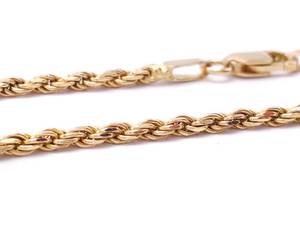lot 64 image: Solid 14k Rope Chain Bracelet $850