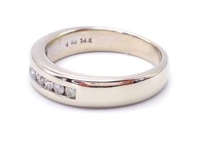 lot 78 image: Channel Set Diamond Band  Ring in 14k White Gold $1625