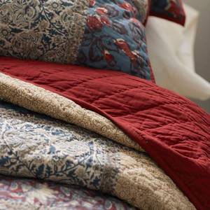 Indira Multicolored Floral Reversible Cotton Patchwork King Quilt, 50460Q-K-MULTI - NEW
