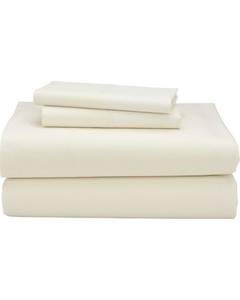 Cotton Jersey Knit Solid Sheet Set KING IVORY, EC41-K-IVORY - NEW