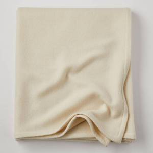 Lambswool Solid Ivory King Woven Blanket, 85002-K-IVORY - NEW