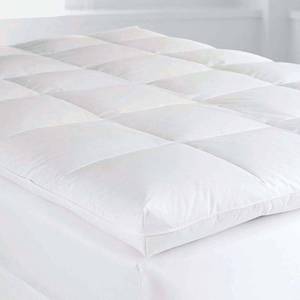 4 in. Baffled Square King Down Featherbed Mattress Topper, FA31-K-WHITE - NEW
