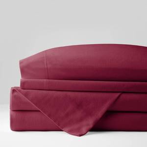 Solid Flannel 4-Piece Currant Queen Sheet Set, EC51-Q-CURRANT - NEW