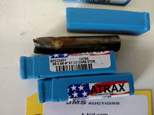 lot 322 image: (3) 58 x 58 Carbide 4 Flute End...