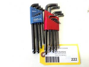 lot 222 image: (2) Hex Key Sets...