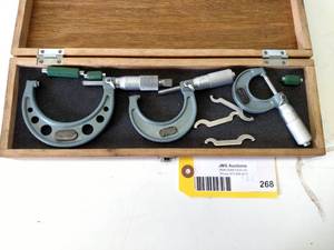 lot 268 image: Mitutoyo 0-3 Micrometer Set...