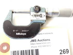 lot 269 image: Mitutoyo 0-1 Dial Micrometer ...