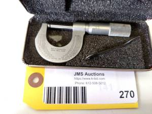 lot 270 image: Starrett 0-1 Micrometer...