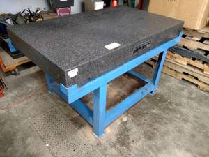 lot 207 image: Black Granite Surface Plate with St...