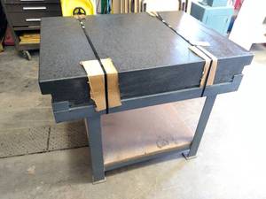 lot 208 image: Black Granite Surface Plate with St...