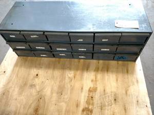 lot 334 image: 18 Drawer Parts Cabinet, 34x12x11...