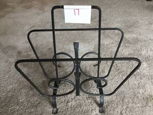 lot 17 image: Vintage Magazine Rack and Small Stool