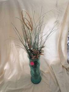 lot 53 image: Glass Vase and floral