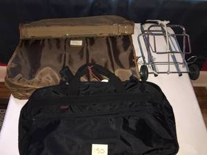 lot 150 image: Luggage Bags, Rolling Luggage Rack, and Suit Cases